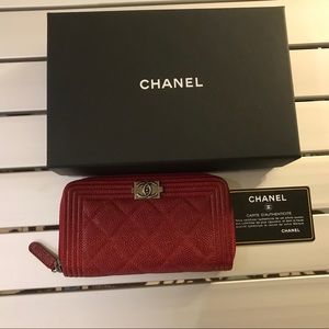 Chanel boy zip around wallet